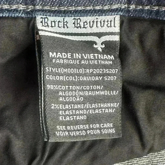 NWT Rock Revival Men's Blue Daviday Moto Stretch Slim Fit Jeans 40x32 - Picture 9 of 16
